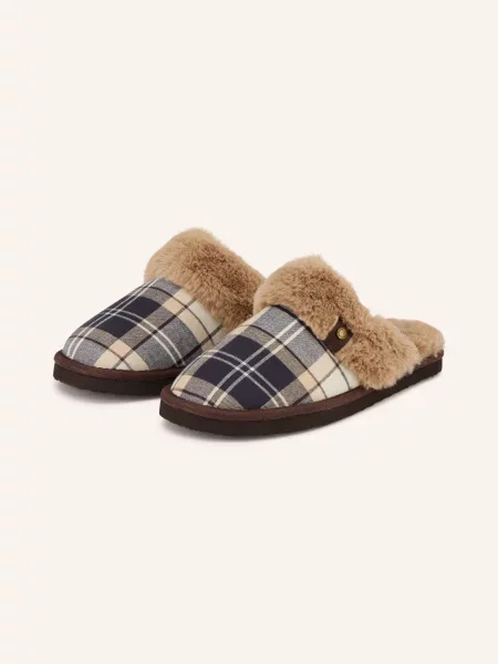 Barbour Pantofle Claudia S Umělou Kožešinou / béžová / modrá hnědá
