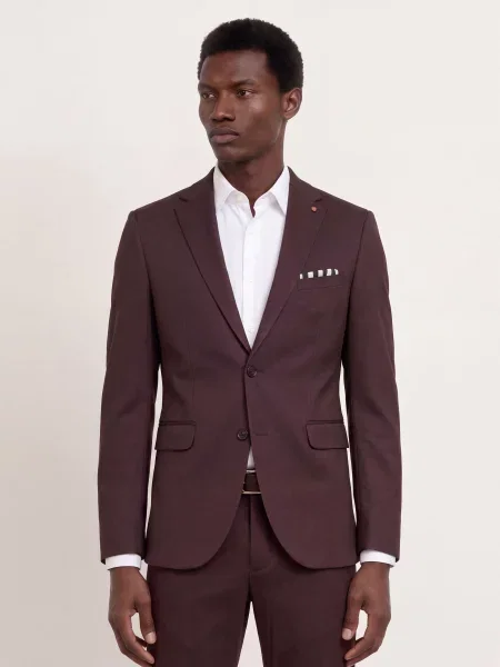 Cg Club Of Gents Oblekové Sako Cg Calvin Slim Fit Z Džerseju 43 dunkelrot