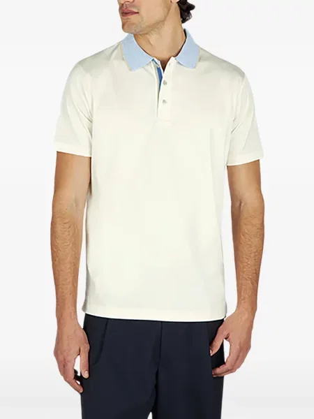 Ριγέ polo Paul & Shark λευκό
