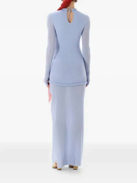 Rochie maxi Manuri de costum albastru