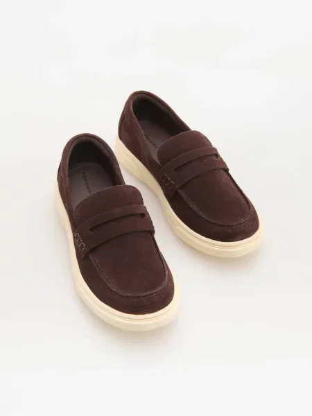 Reserved Velúr loafer cipő barna