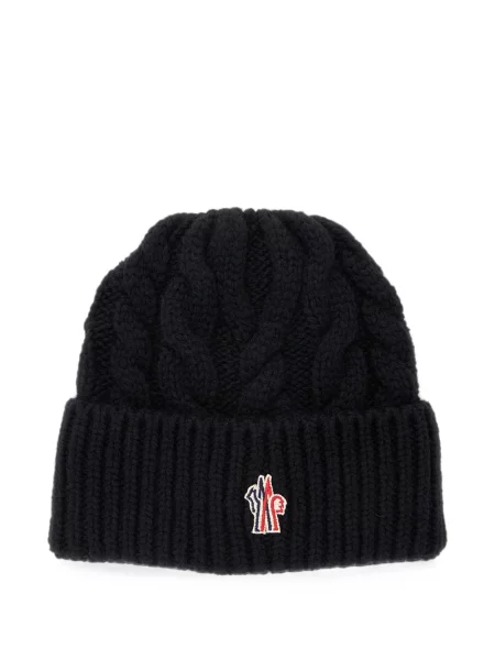 Căciulă Moncler Grenoble tricotate cu autograf negru