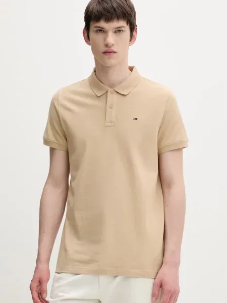 Tommy Jeans πόλο ανδρικό μπεζ