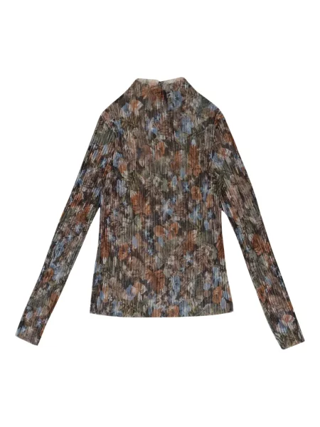 Heláncă Callipygian cu model floral plisată negru