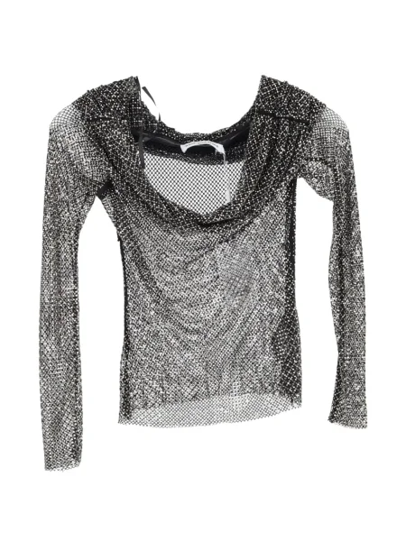 Top Self-portrait plasă de plasă negru