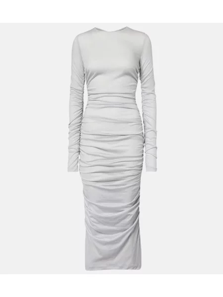 Rochie midi Dolce&gabbana de lână până la genunchi de costum gri