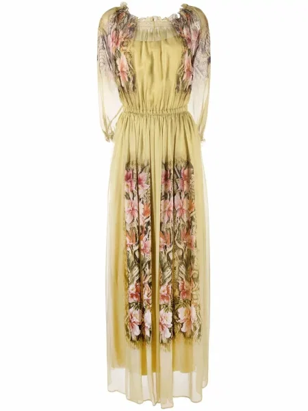 Rochie Alberta Ferretti cu model floral cu imagine verde