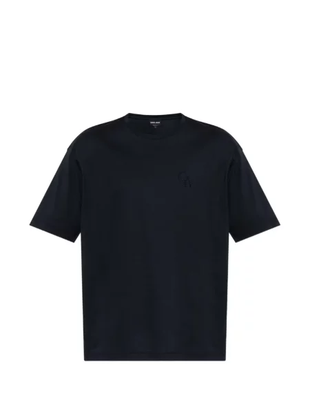 Tricou Giorgio Armani cu broderie albastru