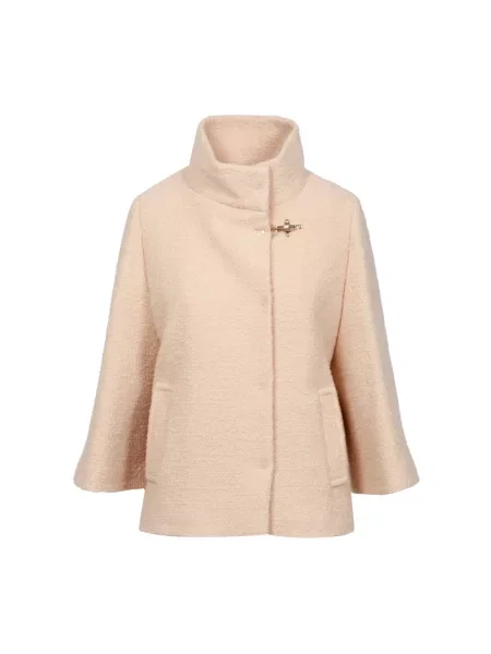 Kurtka Fay wełniana w geometryczne wzory beżowa