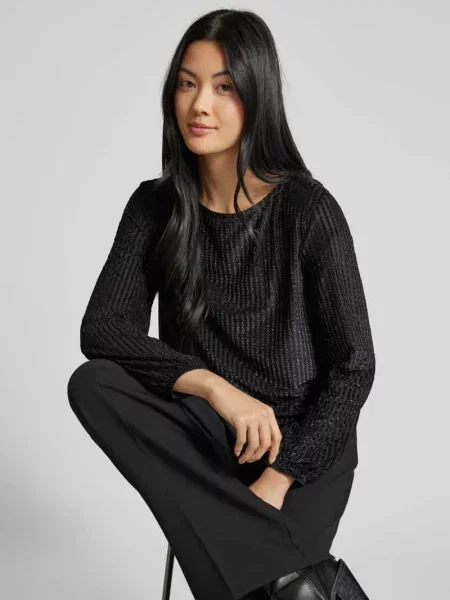 Sweter o kroju regular fit z elastycznymi ściągaczami i dołem S.oliver Black Label czarny