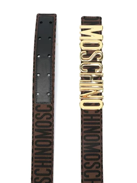 Iš natūralios odos diržas Moschino su autografu
