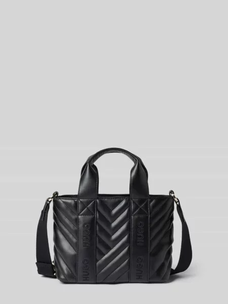 Torba z uchwytami i odpinanym na ramię model ‘BECKY QL_TOTE MINI’ Hugo czarna