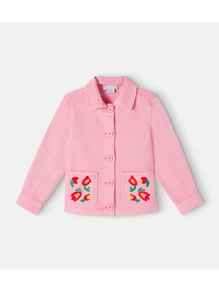 Džinsinė striukė Stella Mccartney rožinė