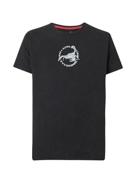 ALPHA INDUSTRIES Tricou Scorpion gri deschis / negru alb