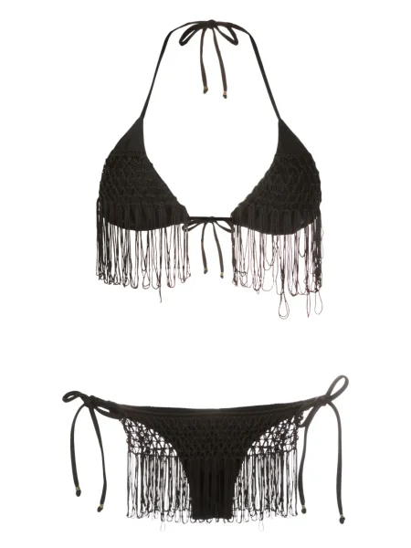 Bikini Amir Slama cu model floral cu imagine negru