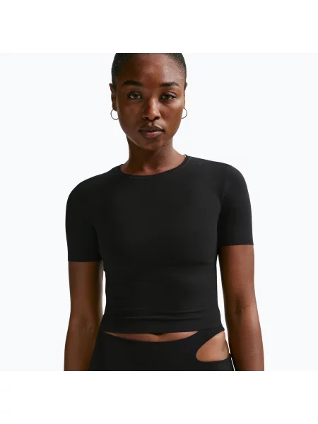 Дамска тренировъчна тениска Nike Zenvy black/cool grey черно