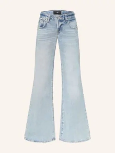 7 For All Mankind Dżinsy Z Rozszerzanymi Nogawkami Low Flare blau niebieskie