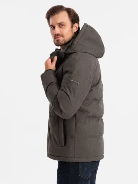 Bunda Ombre s kapucňou so sieťovinou zelená