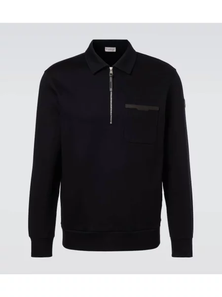 Pulover Moncler de jumătate de fermoar albastru