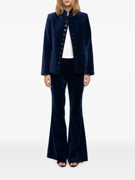 Pantaloni Zadig&voltaire de catifea albastru