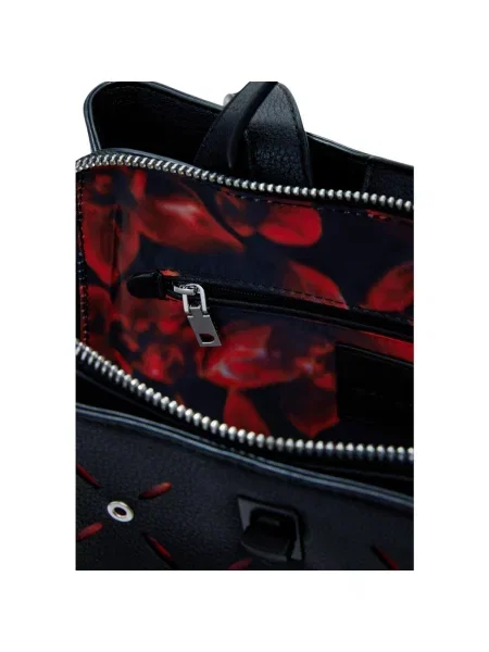 Desigual hátizsák YANKEE METAL PATCH S kis nyomott mintás fekete
