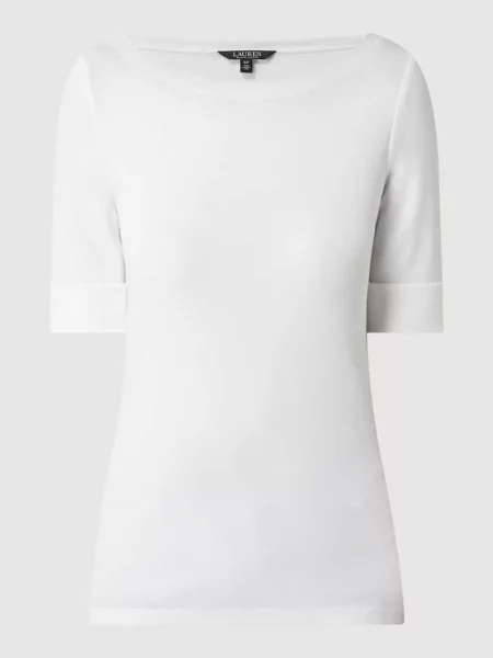 Bluzka z dekoltem w łódkę model ‘Judy’ Ralph Lauren biała