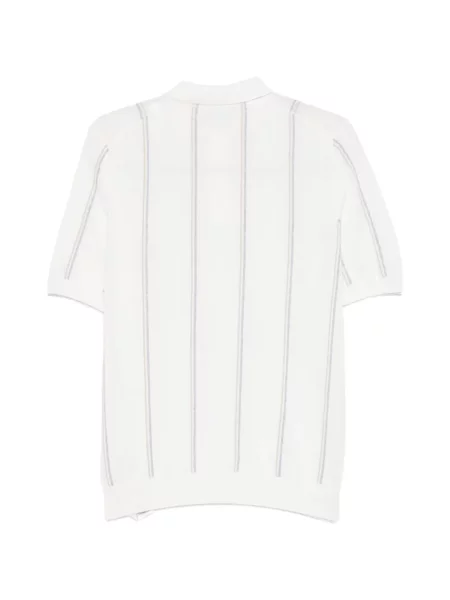 Ριγέ polo Eleventy λευκό
