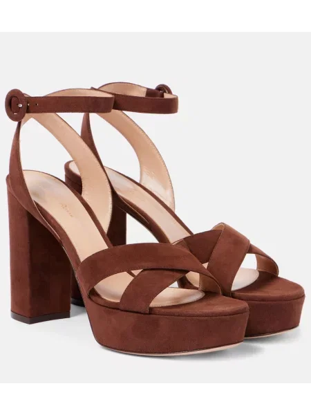 Sandale Gianvito Rossi din piele de căprioară maro