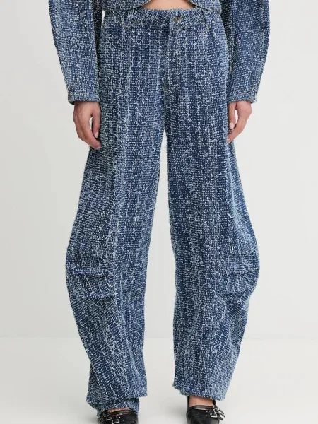 Rotate pantaloni lat high waist albastru