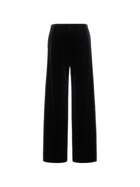 Pantaloni palazzo Alberta Ferretti de catifea negru