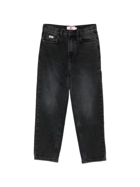 Jeansy straight leg dziecięce American Outfitters czarne