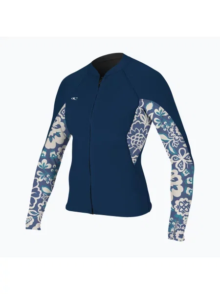 Дамско неопреново яке O'Neill Bahia mm Full-Zip french navy/christina flor синьо