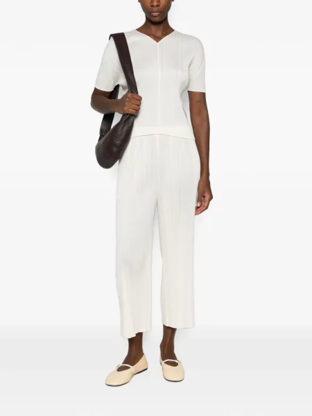 Decupat pantaloni Pleats Please Issey Miyake galben