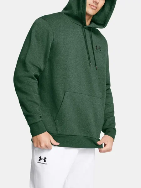 Флийс суичър с качулка Under Armour с принт зелено