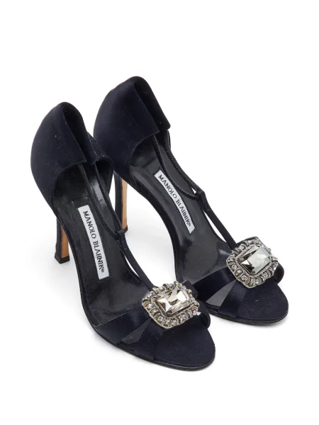 Sandale Manolo Blahnik cu bretele negru