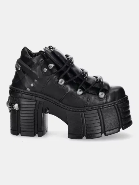 New Rock cizme de piele CRUST NEGRO
