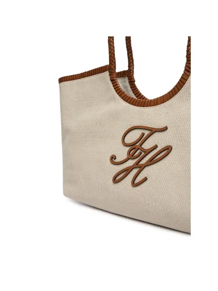 Tommy Hilfiger Kabelka Th Elev Summ Maxi Tote Canvas béžová
