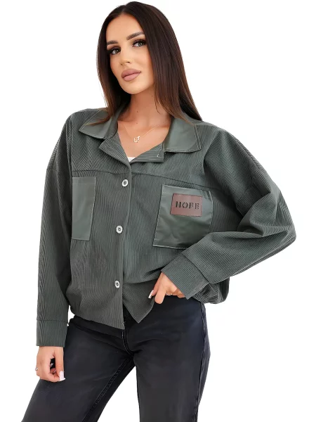 Lumera Prechodná bunda Seersucker kaki