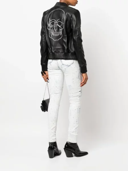 Geanta de piele Philipp Plein negru