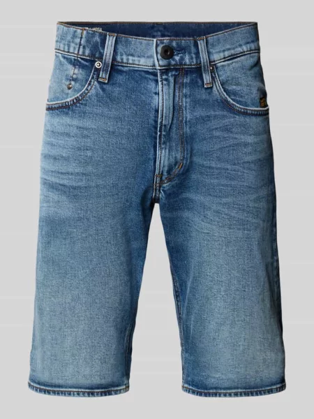 Szorty jeansowe o kroju slim fit z naszywką z logo model ‘Mosa’ G-star Raw niebieskie