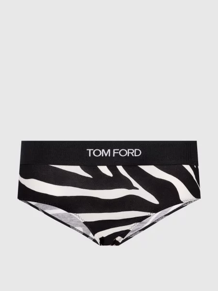 Трусики в анімалістичний принт з логотипом Tom Ford чорні