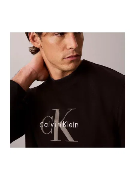 Froté mikina Calvin Klein čierna