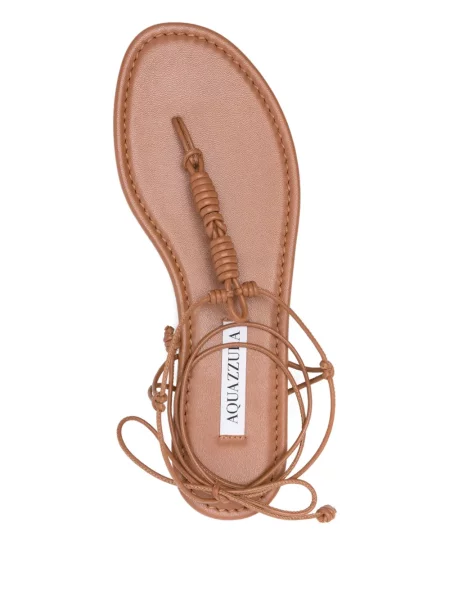 Кожени сандали Aquazzura без ток кафяво