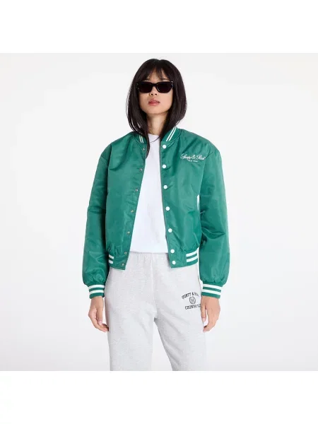 Bomber Sporty & Rich Wellness Boucle Varsity Jacket UNISEX Alpine/ White S alb