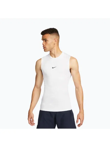 Tricou pentru bărbați Nike Pro Dri-Fit Tight Sleeveless Fitness white/black alb