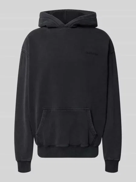 Bluza z kapturem o kroju oversized z mieszanki bawełny Pegador czarna