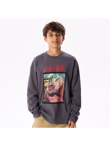 Reserved tričko s dlouhým rukávem Gorillaz tmavě šedá
