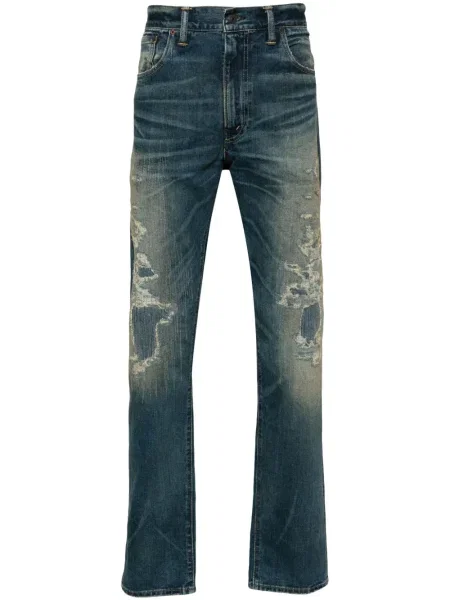 Blugi Ralph Lauren Collection zdrențuiți albastru