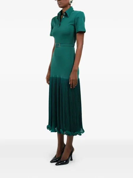 Rochie Rowen Rose plisată de costum verde