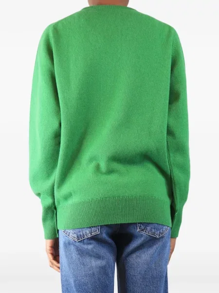 Lung pulover Crimson cu decolteu rotund verde
